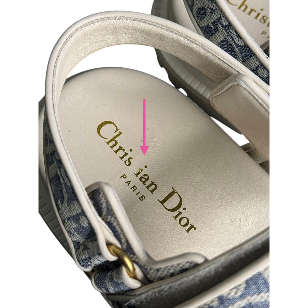 Christian Dior NIB Dioract Oblique Jacquard Sandal in Chambray Size 39 - Picture 15 of 15